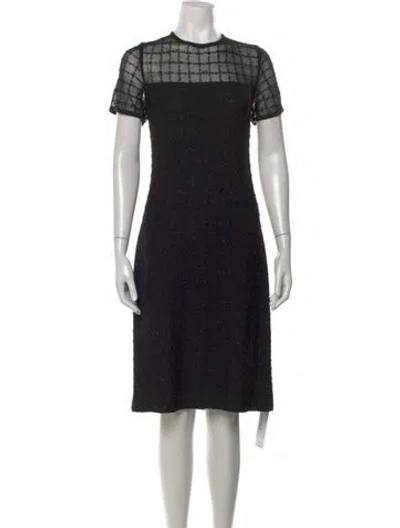 Pre-owned St John Tweed Pattern Knee-length Dress In Multi