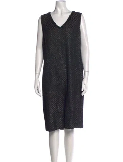 Pre-owned St John Tweed Pattern Knee-length Dress In Multi