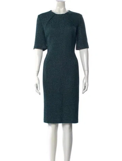 Pre-owned St John Tweed Pattern Knee-length Dress In Multi