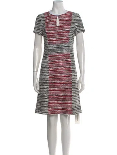 Pre-owned St John Tweed Pattern Knee-length Dress W/ Tags In Black