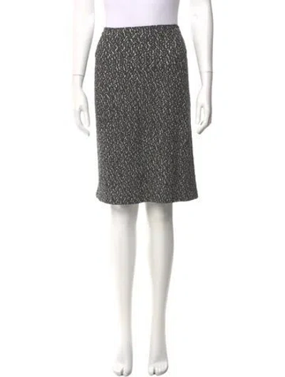 Pre-owned St John Tweed Pattern Knee-length Skirt In Black