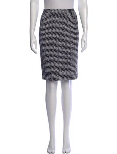 Pre-owned St John Tweed Pattern Knee-length Skirt In Black