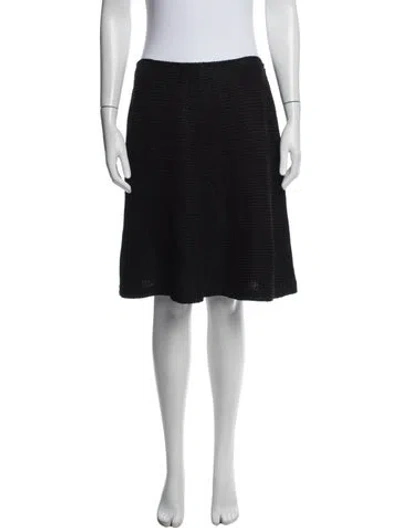 Pre-owned St John Tweed Pattern Knee-length Skirt In Black