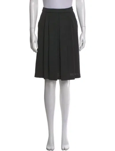 Pre-owned St John Tweed Pattern Knee-length Skirt In Blue