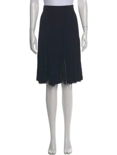 Pre-owned St John Tweed Pattern Knee-length Skirt In Blue