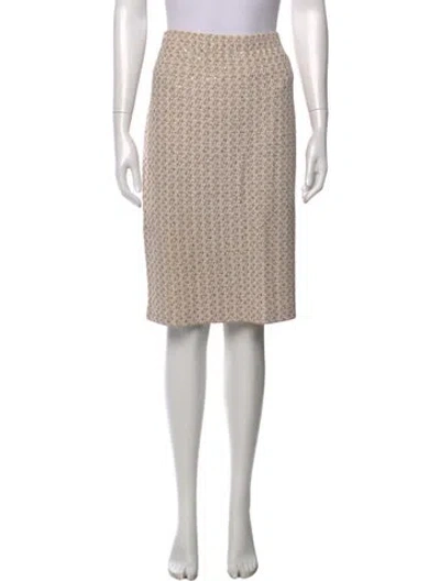Pre-owned St John Tweed Pattern Knee-length Skirt In Metallic/neutrals