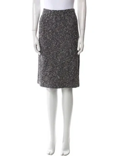 Pre-owned St John Tweed Pattern Knee-length Skirt In Multi