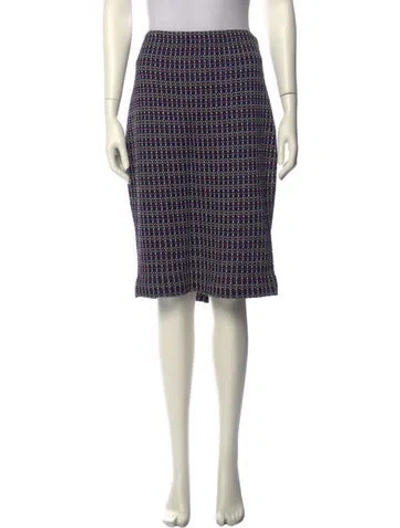 Pre-owned St John Tweed Pattern Knee-length Skirt In Multi