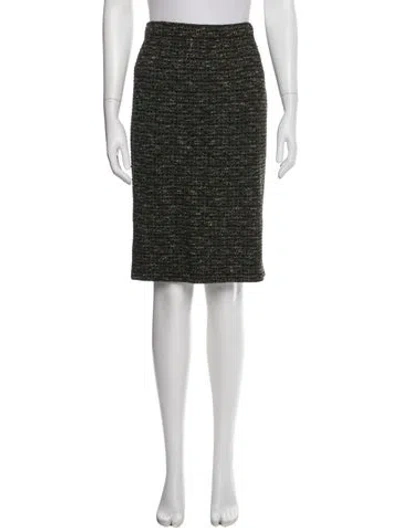 Pre-owned St John Tweed Pattern Knee-length Skirt In Multi