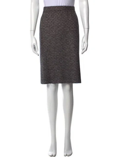 Pre-owned St John Tweed Pattern Knee-length Skirt In Multi