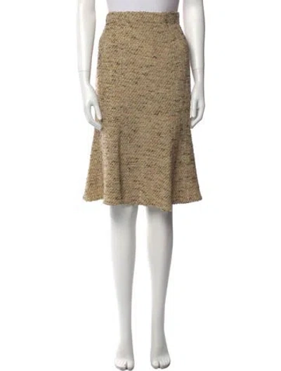 Pre-owned St John Tweed Pattern Knee-length Skirt In Neutral