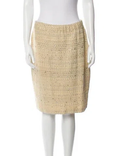 Pre-owned St John Tweed Pattern Knee-length Skirt In Neutral