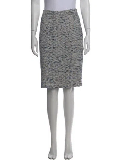 Pre-owned St John Tweed Pattern Knee-length Skirt In Neutral