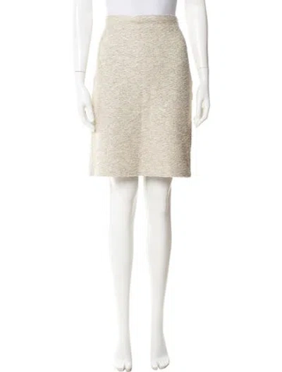 Pre-owned St John Tweed Pattern Knee-length Skirt In Neutral
