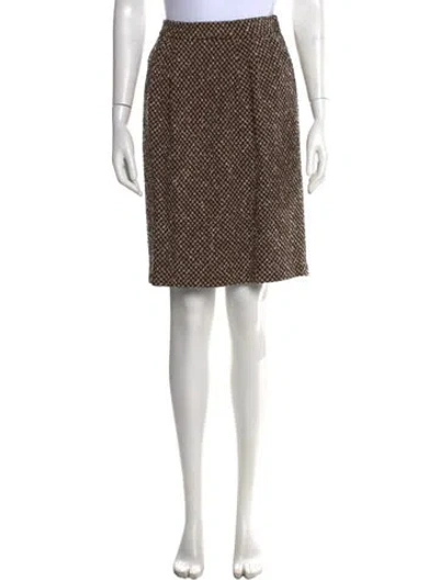 Pre-owned St John Tweed Pattern Knee-length Skirt In Neutral