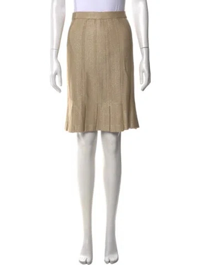 Pre-owned St John Tweed Pattern Knee-length Skirt In Neutral