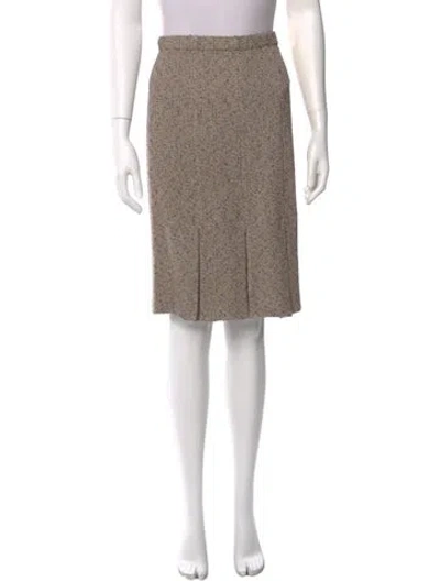Pre-owned St John Tweed Pattern Knee-length Skirt In Pink