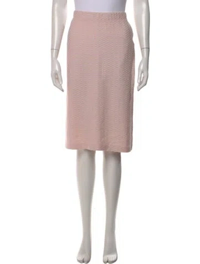 Pre-owned St John Tweed Pattern Knee-length Skirt In Pink