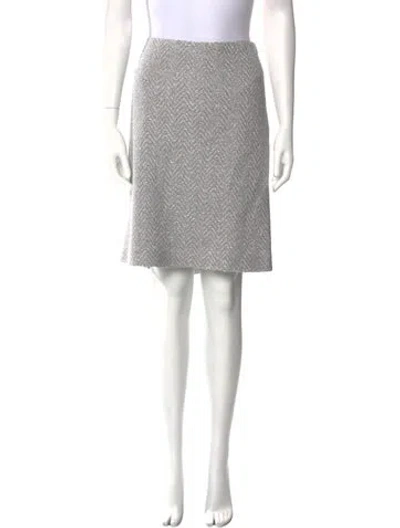 Pre-owned St John Tweed Pattern Knee-length Skirt W/ Tags In Gray