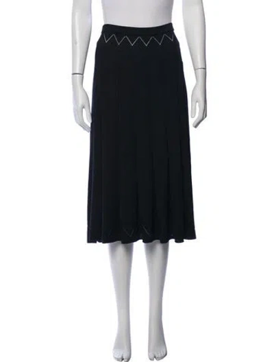 Pre-owned St John Tweed Pattern Midi Length Skirt In Blue
