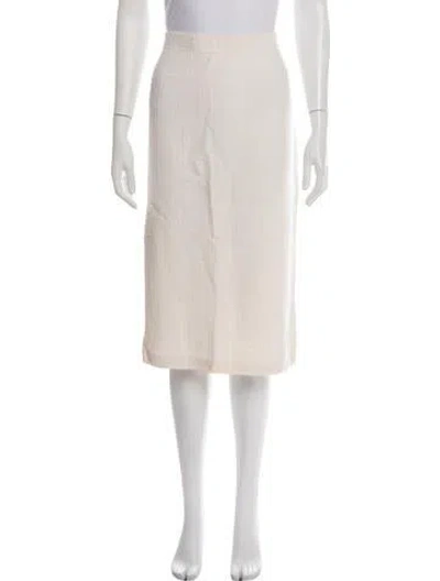 Pre-owned St John Tweed Pattern Midi Length Skirt In Brown