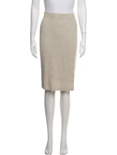 Pre-owned St John Tweed Pattern Midi Length Skirt In Neutrals