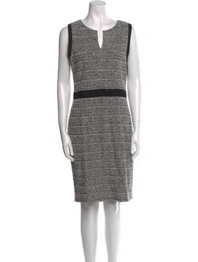 Pre-owned St John Tweed Pattern Mini Dress In Multi