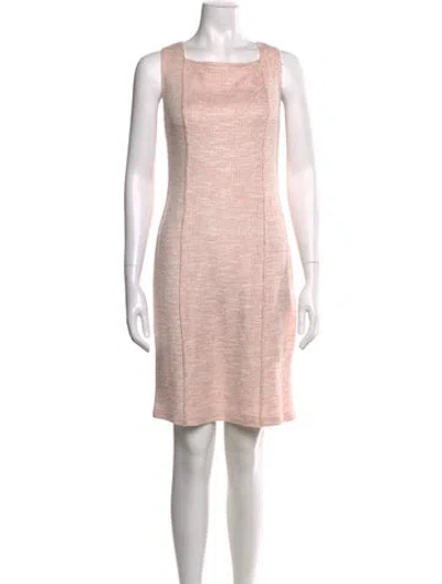 Pre-owned St John Tweed Pattern Mini Dress In Multi