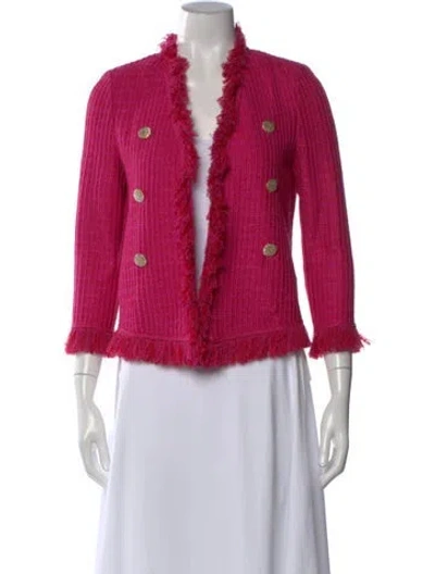 Pre-owned St John Tweed Pattern Mini Dress In Pink