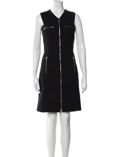 Pre-owned St John Tweed Pattern Mini Dress W/ Tags In Black