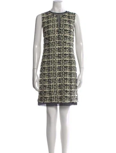Pre-owned St John Tweed Pattern Mini Dress W/ Tags In Multi