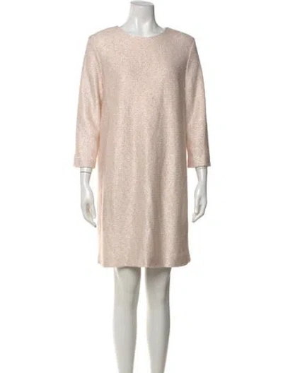 Pre-owned St John Tweed Pattern Mini Dress W/ Tags In Neutral