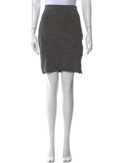 Pre-owned St John Tweed Pattern Mini Skirt In Black