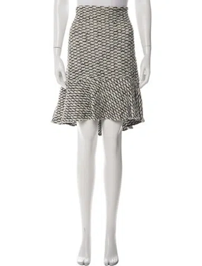 Pre-owned St John Tweed Pattern Mini Skirt In Black