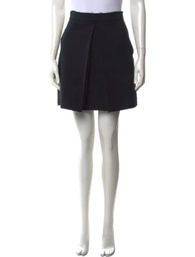Pre-owned St John Tweed Pattern Mini Skirt In Black