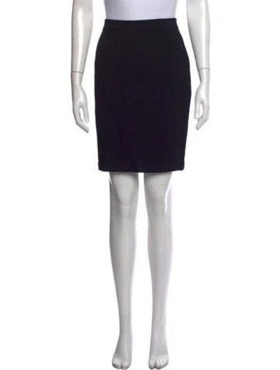 Pre-owned St John Tweed Pattern Mini Skirt In Black