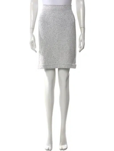 Pre-owned St John Tweed Pattern Mini Skirt In Blue
