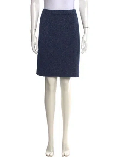 Pre-owned St John Tweed Pattern Mini Skirt In Blue