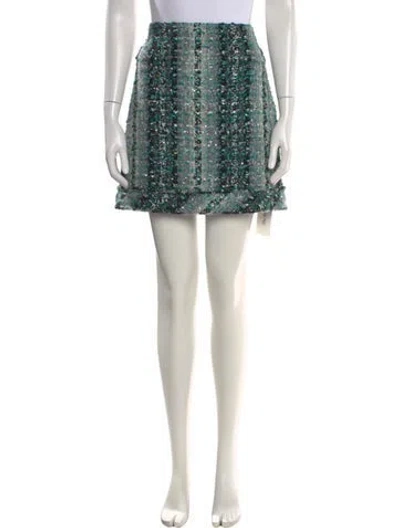 Pre-owned St John Tweed Pattern Mini Skirt In Gray