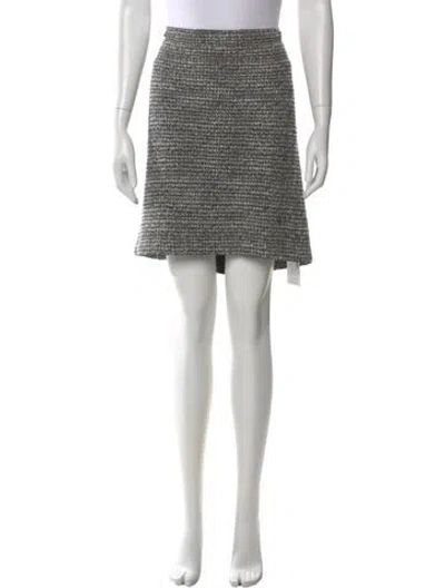 Pre-owned St John Tweed Pattern Mini Skirt In Gray
