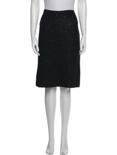 Pre-owned St John Tweed Pattern Mini Skirt In Multi