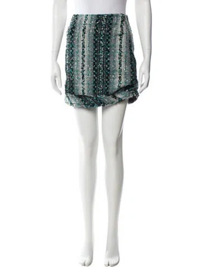 Pre-owned St John Tweed Pattern Mini Skirt In Multi