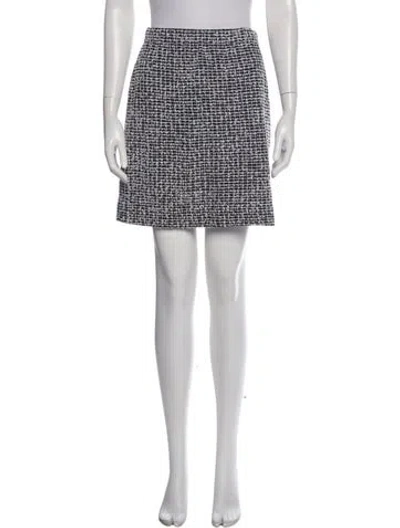 Pre-owned St John Tweed Pattern Mini Skirt In Multi