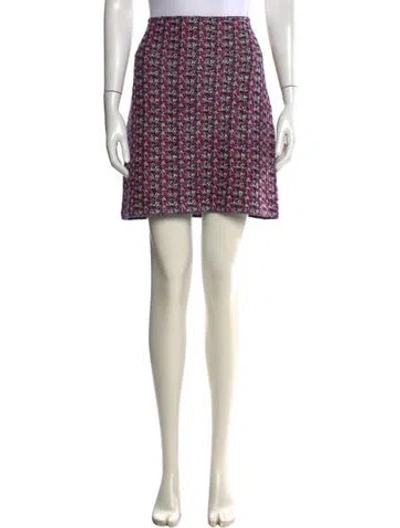 Pre-owned St John Tweed Pattern Mini Skirt In Multi