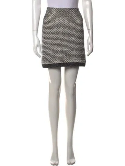 Pre-owned St John Tweed Pattern Mini Skirt In Multicolor