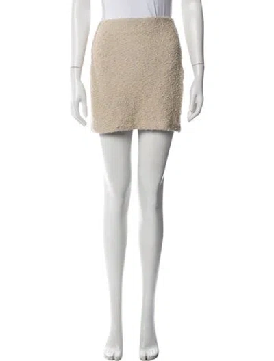 Pre-owned St John Tweed Pattern Mini Skirt In Neutral