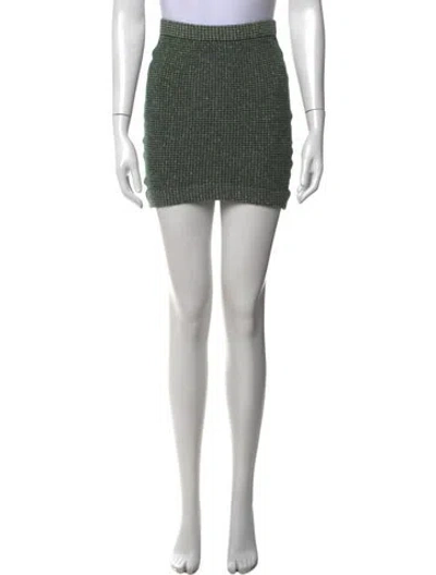 Pre-owned St John Tweed Pattern Mini Skirt In Neutrals