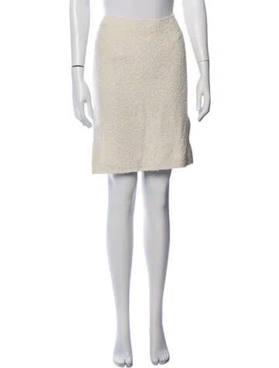 Pre-owned St John Tweed Pattern Mini Skirt In Neutrals