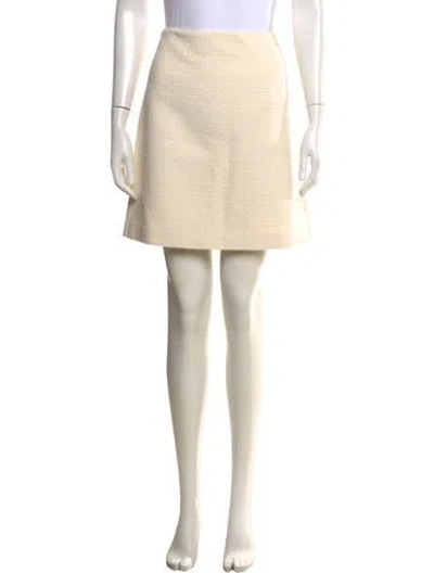 Pre-owned St John Tweed Pattern Mini Skirt In Neutrals