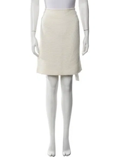 Pre-owned St John Tweed Pattern Mini Skirt In Neutrals
